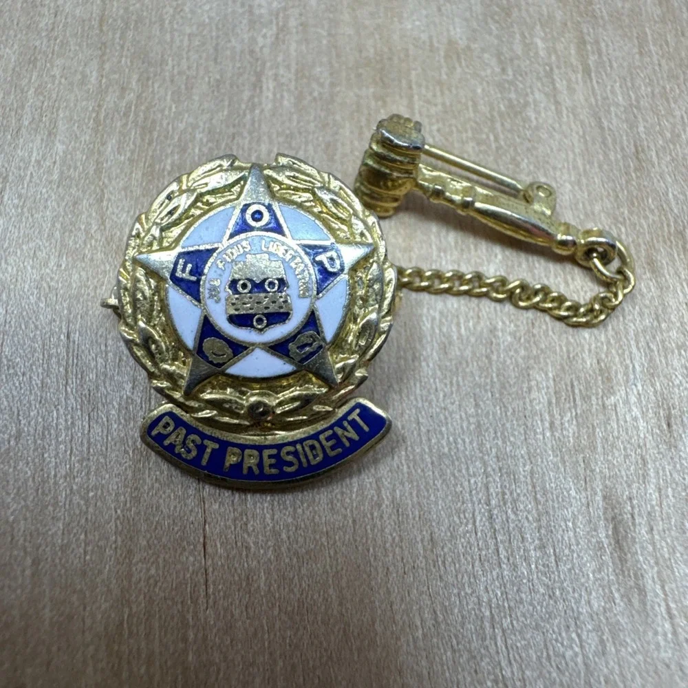 Vintage Fraternal Order Of Police Past President 1970's Gold Plated